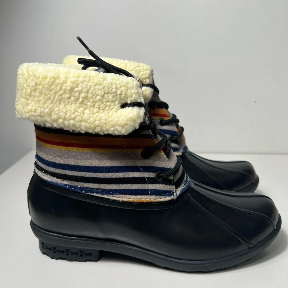 Pendleton Bridger Stripe Wool Duck Multicolor Striped Winter Rain Boots_10
